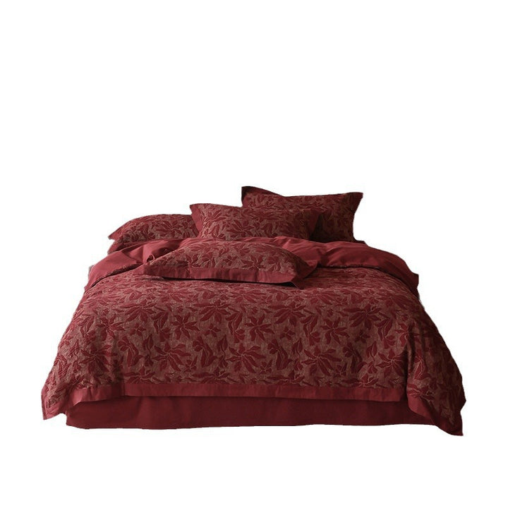 Cotton bedding set, jacquard weave, 4-piece