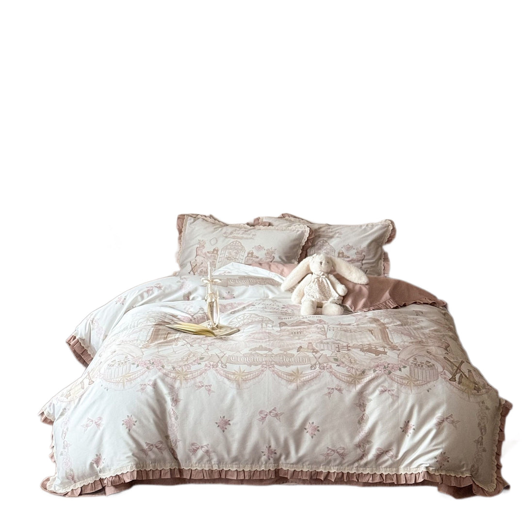 Cotton bedding set, 4-piece, 100 thread count