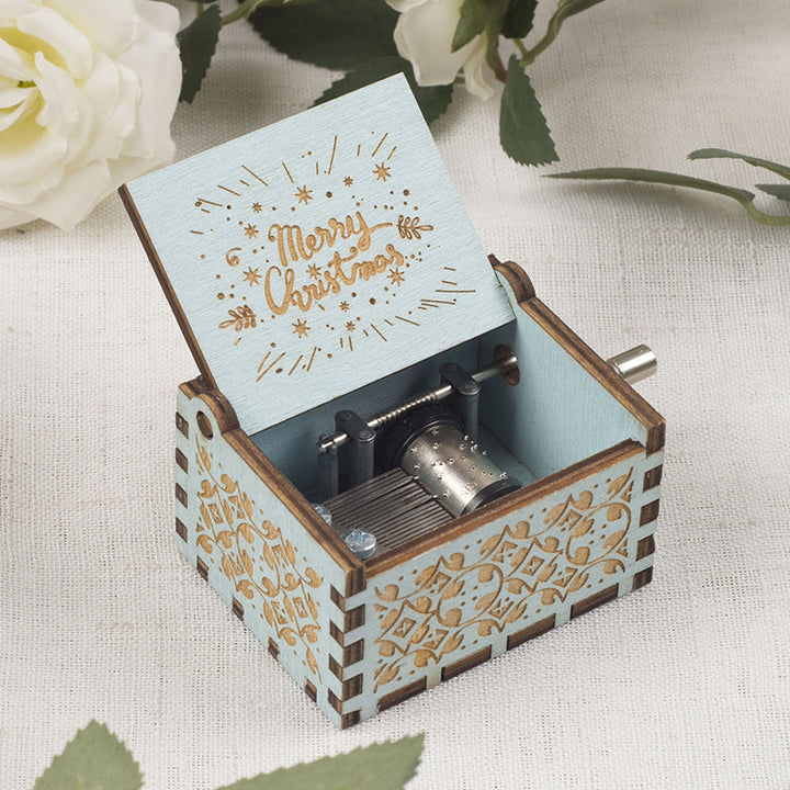 Small wooden music box in retro design