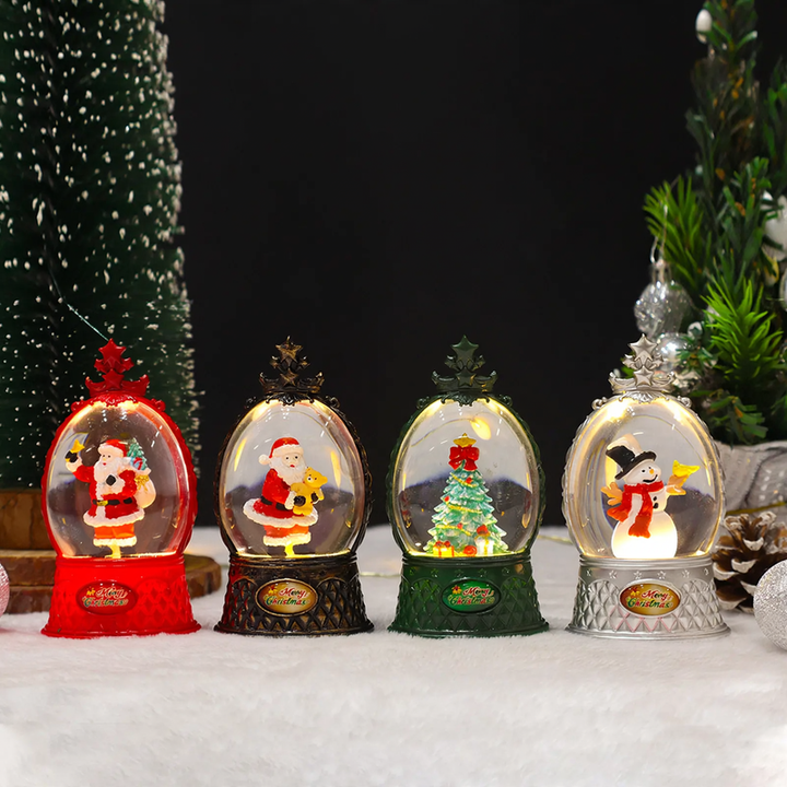 Decorative LED snow globe with Christmas designs