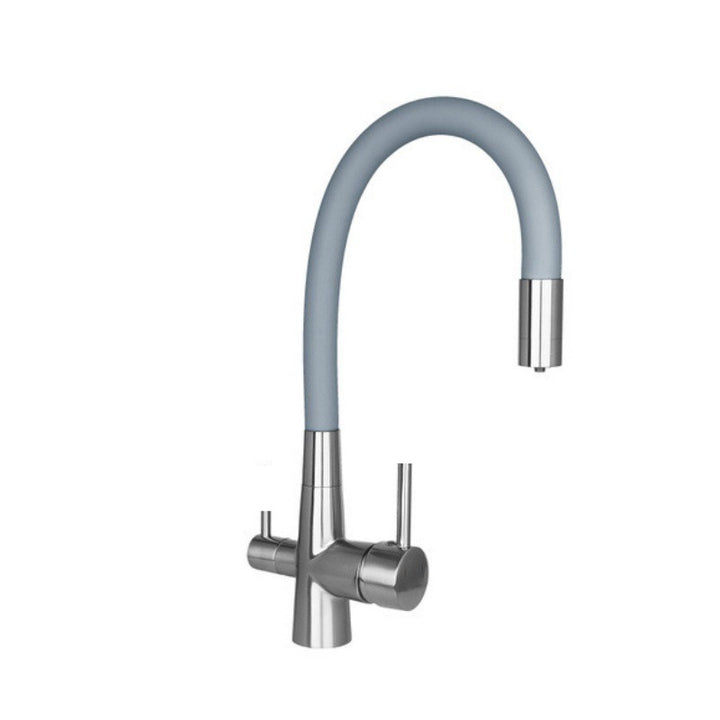 Stainless steel kitchen faucet with spray function