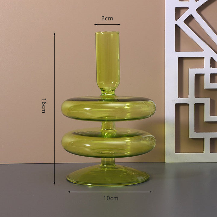 Decorative glass candle holder, handcrafted