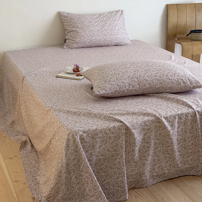 Cotton bedding set, 180 cm, floral pattern