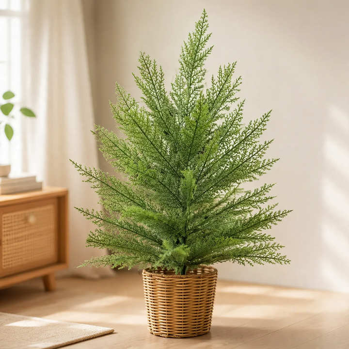 Artificial Norfolk fir tree in basket, 45-120 cm