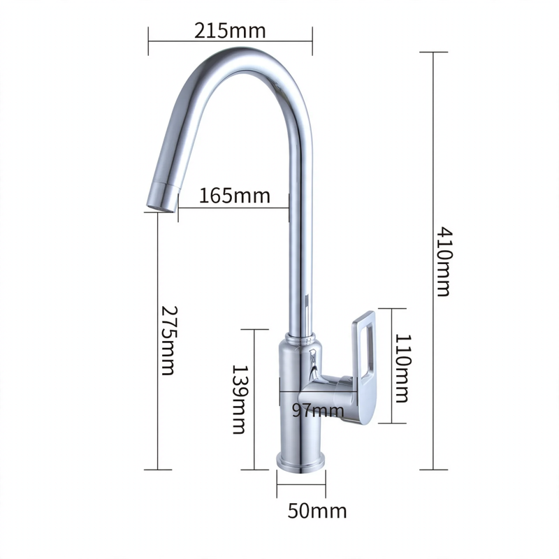 Stainless steel kitchen faucet, mixing or cold water