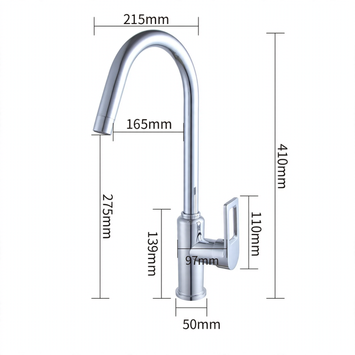 Stainless steel kitchen faucet, mixing or cold water