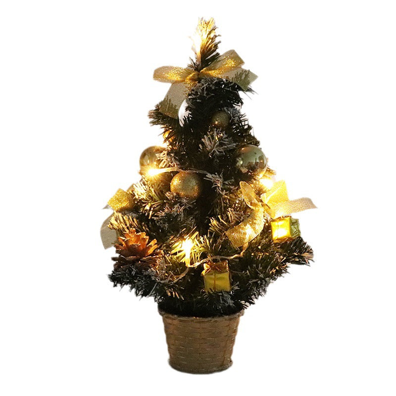 Mini Christmas tree, plastic, with lighting