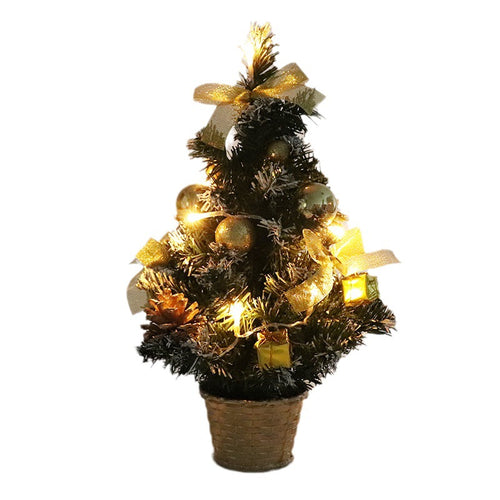 Mini Christmas tree, plastic, with lighting
