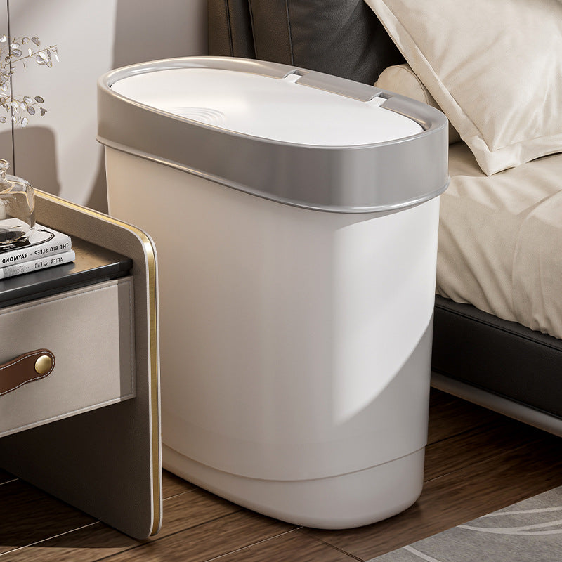 Waste bin, oval, with lid, 12 L