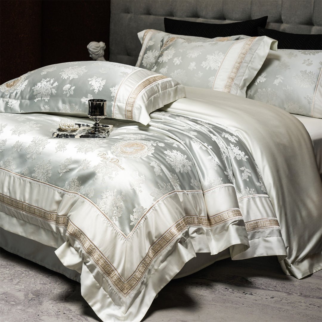 Luxurious cotton satin bedding set, 100 thread count