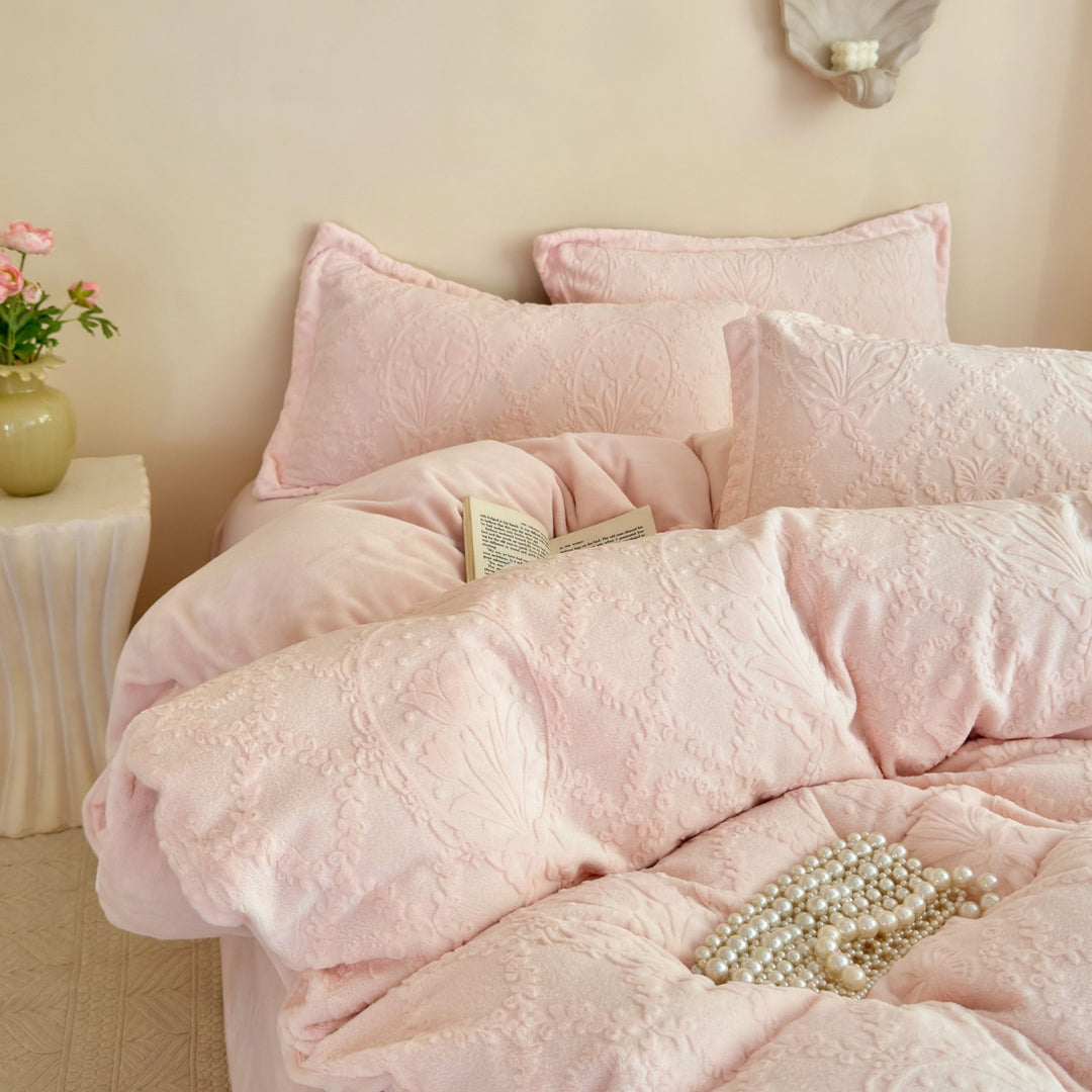 Duvet cover set made of milk fiber, 4 pieces, extra thick