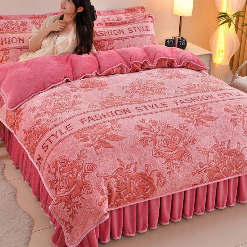 Bedding Set Milk Fleece, Winter, four pieces