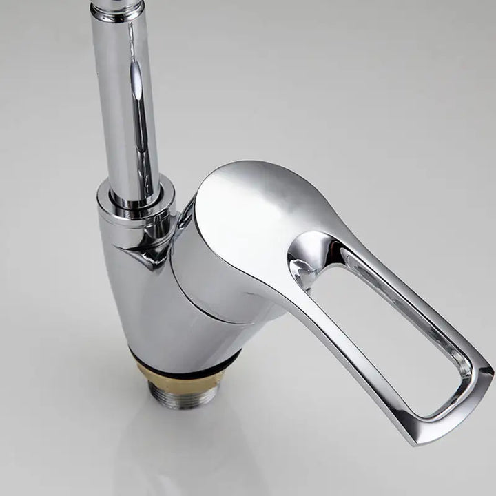 Stainless steel kitchen faucet with spray function