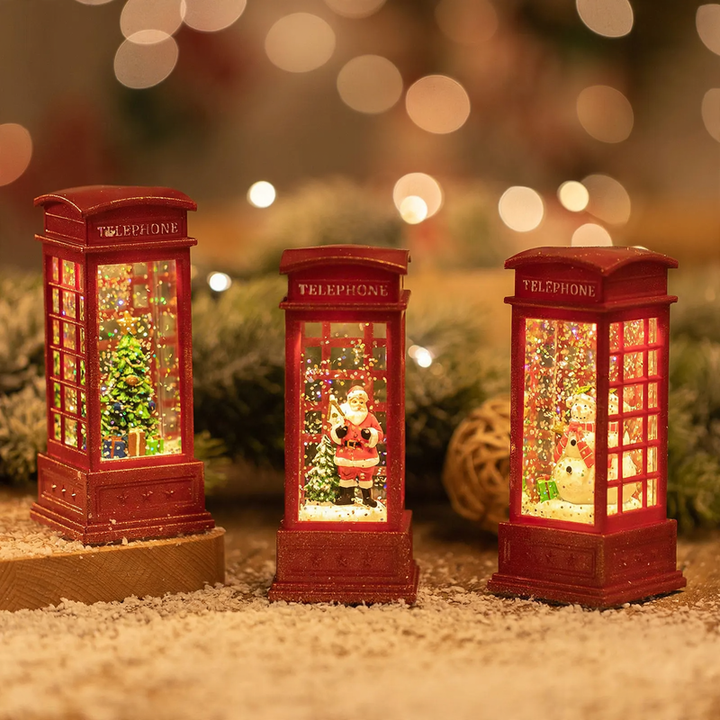Decorative Christmas light with snow globe effect