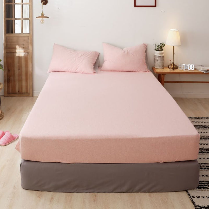 Cotton fitted sheet, single, non-slip