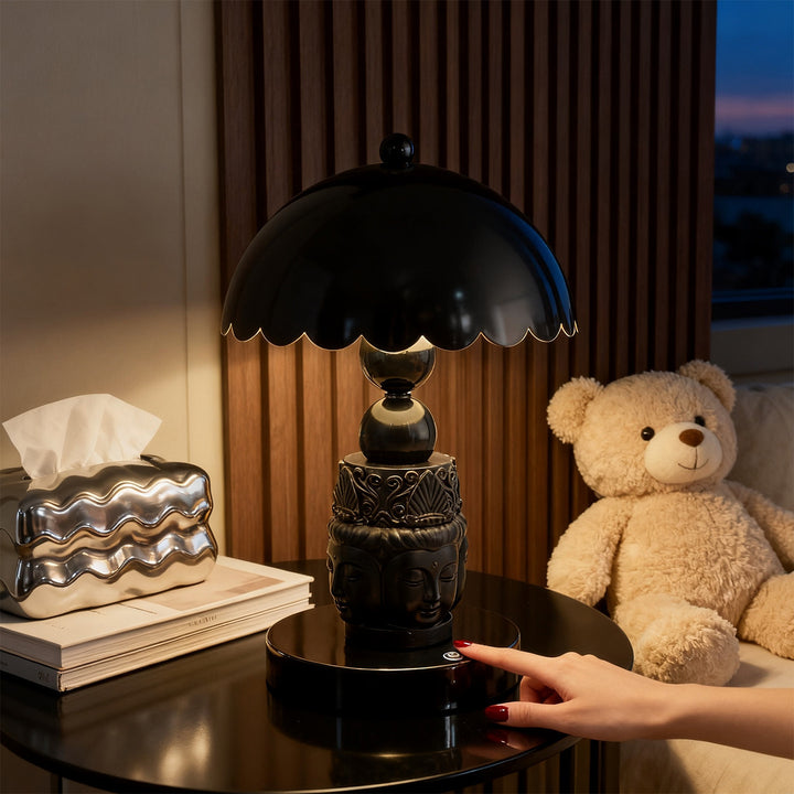 Buddha table lamp, Black, 3-stage dimmable