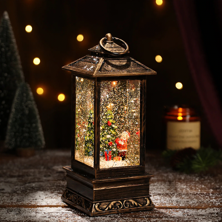 Decorative Christmas oil lamp in retro style
