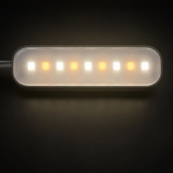 LED clamp light with 9 LEDs, 1200mAh battery