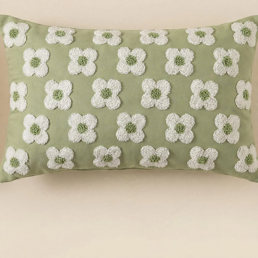 Geometric lumbar pillows, 30×50 cm, tufting design