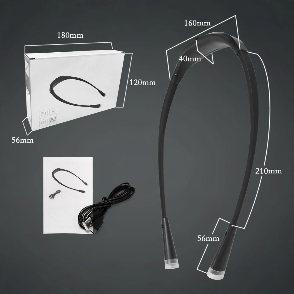 Neck reading light, USB-C, 1000 mAh