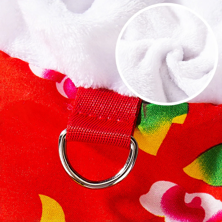 Red Padded Dog Coat with Toggle Closure