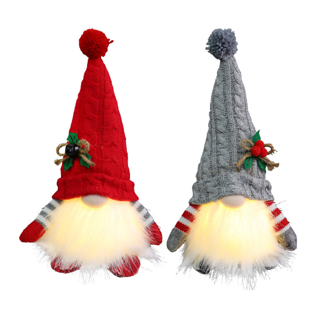 Glowing elf figure with knitted hat