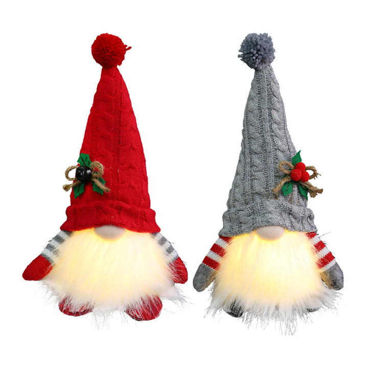 Glowing elf figure with knitted hat