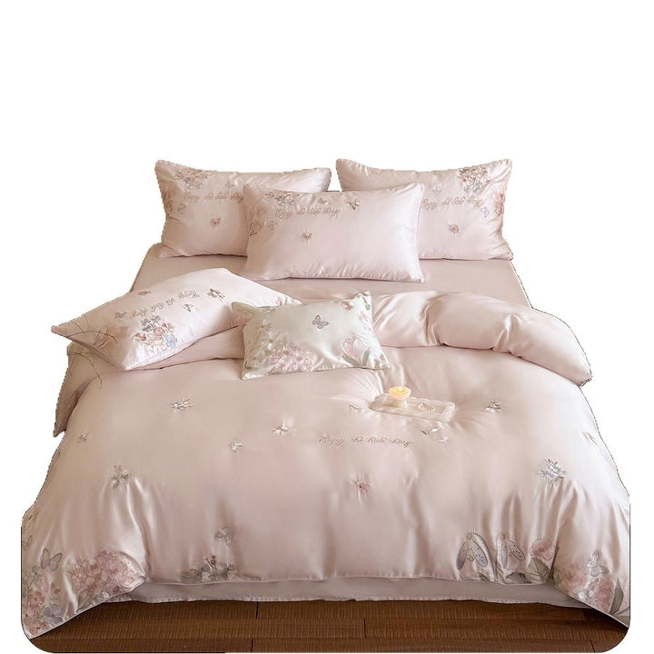 French Bedding Set, Tencel and Cotton, Embroidered
