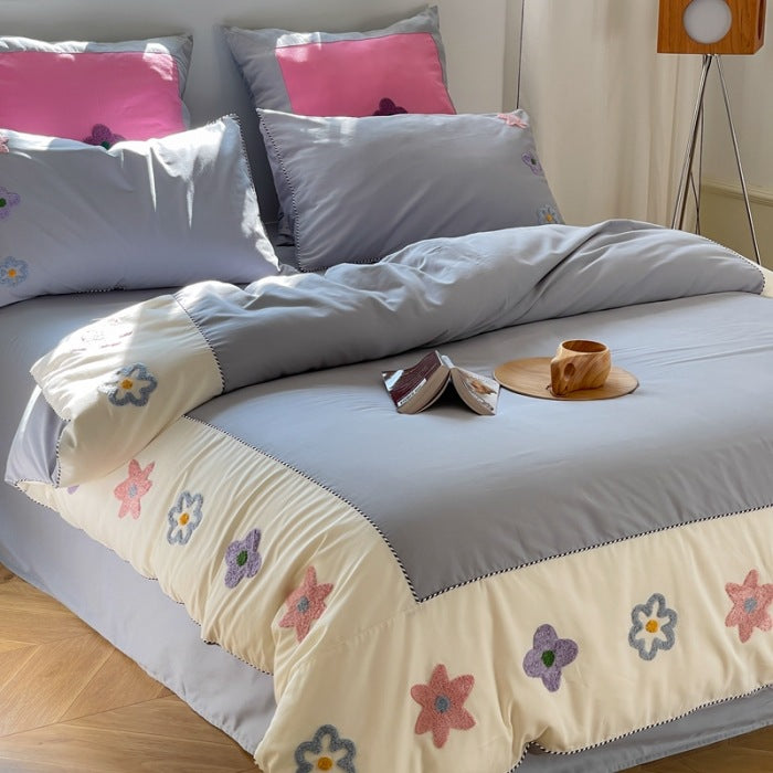 Modern cotton bedding set, brushed, designer style