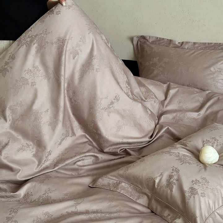 Cotton bedding set, 4-piece, long-staple cotton