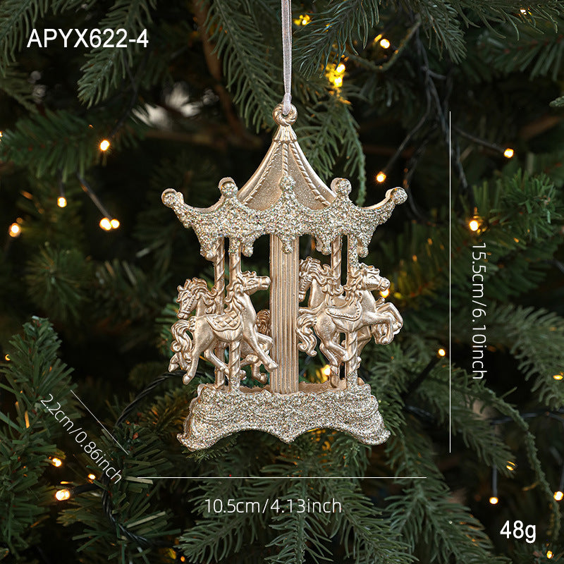 Decorative Christmas ornaments made of plastic