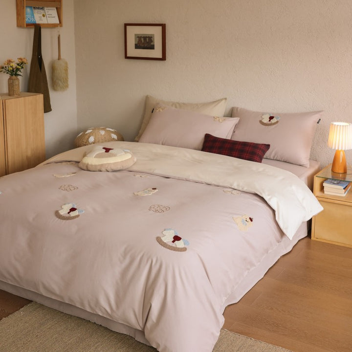 Cotton bedding set, 4-piece, 100 thread count