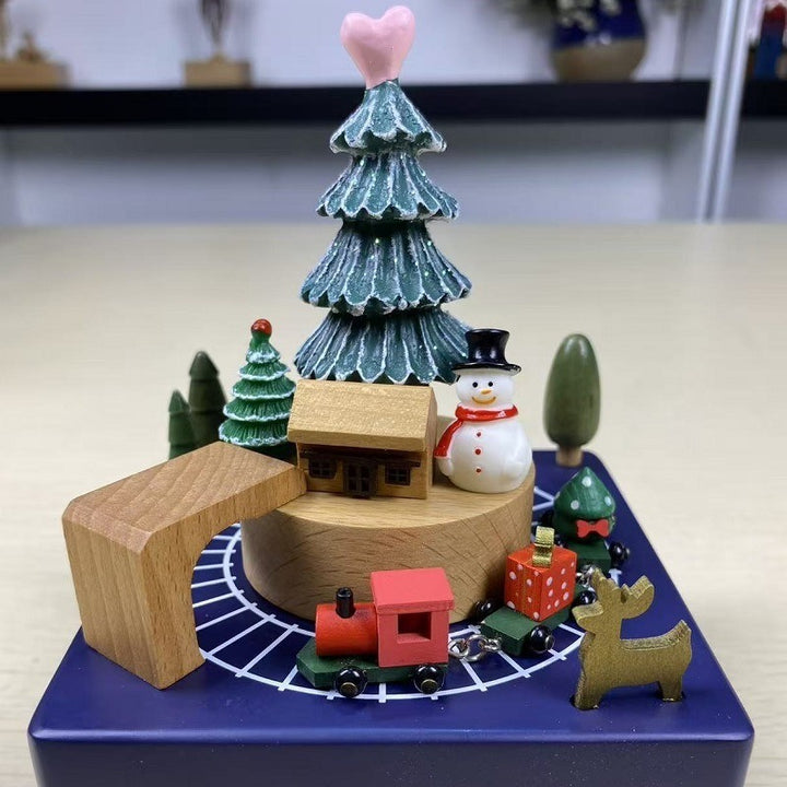 Decorative wooden music box for Christmas