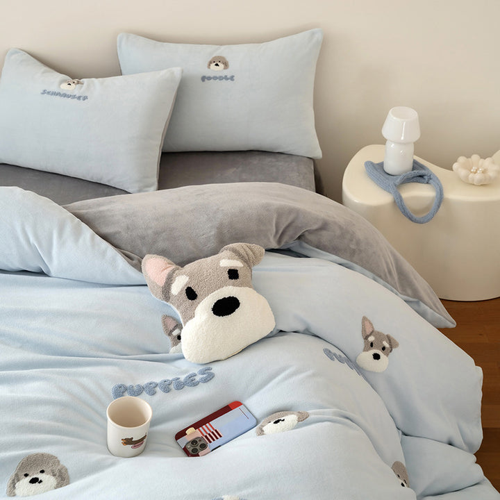 Milk fiber fleece bedding set, winter warm, various sizes