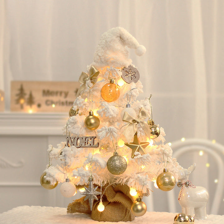 Mini Christmas tree with flocking and LED lighting
