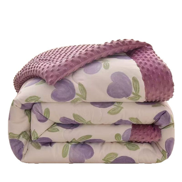 Double-sided cotton duvet with printed pattern