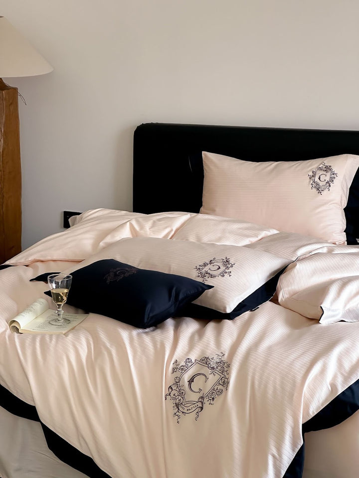 Cotton bedding set, 4-piece, textured, various sizes