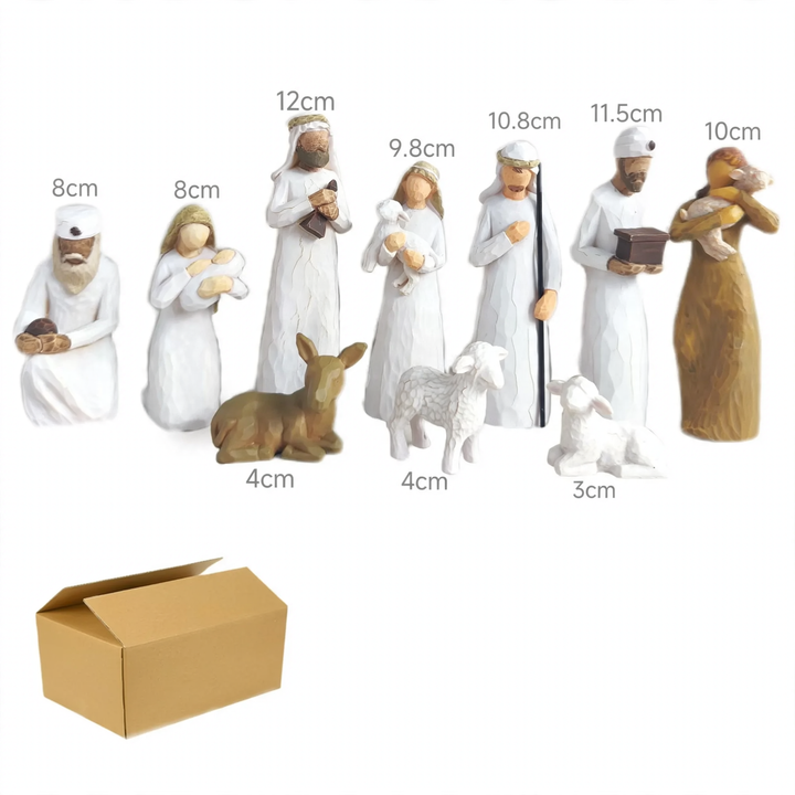 Christmas Nativity Figures Set made of resin