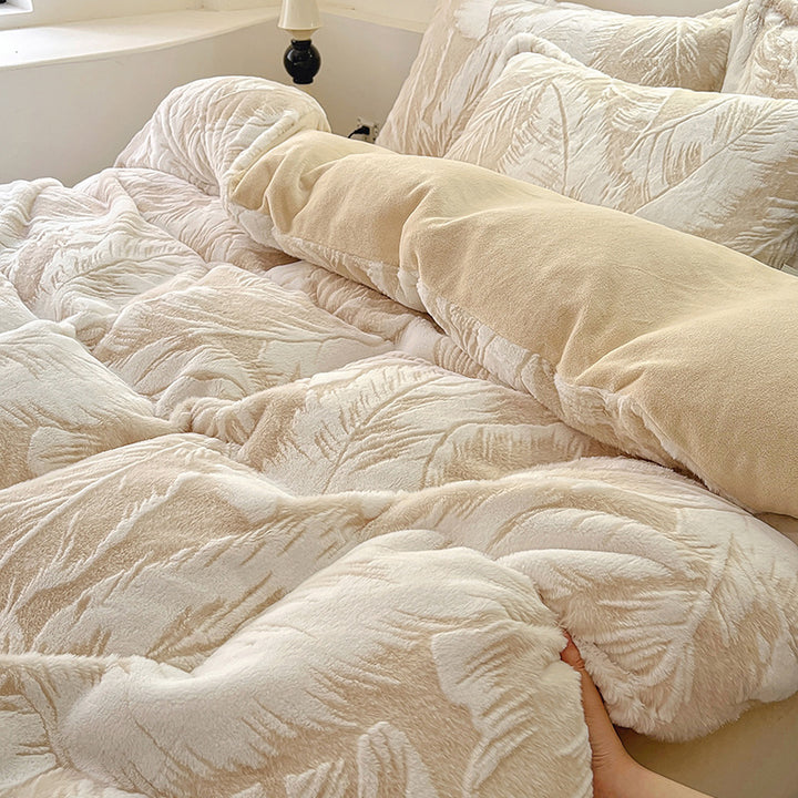 Milk fiber bedding, 4-piece, floral pattern, winter