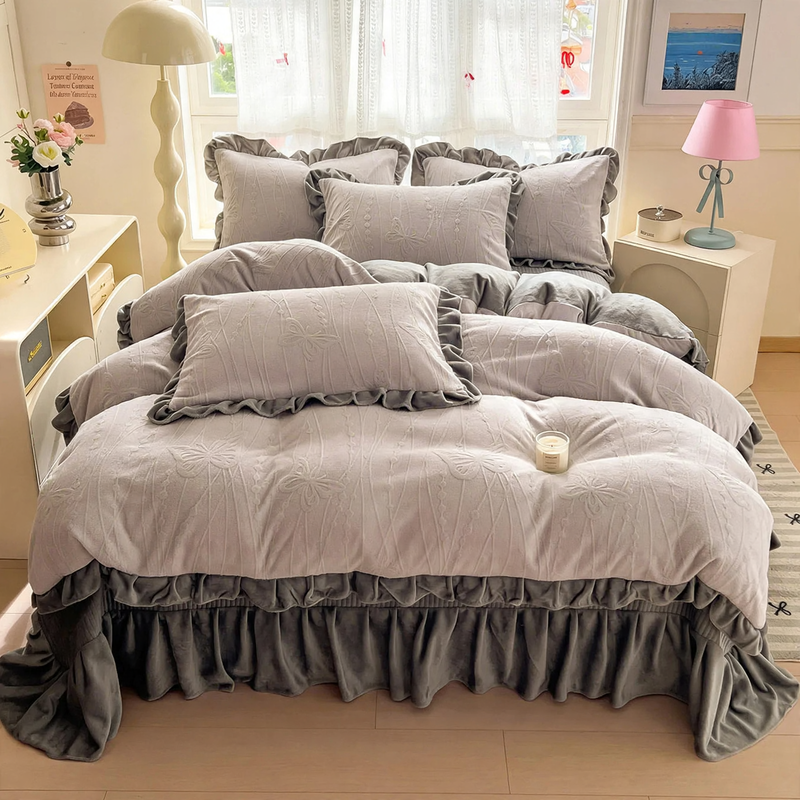 Milk fiber bedding set, 4 piece, winter, bedspread