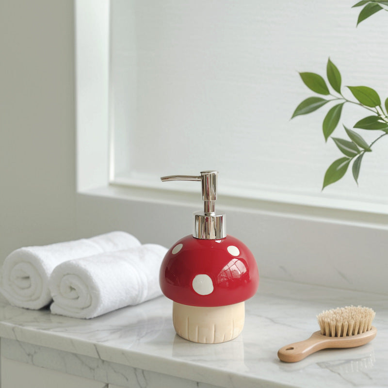 Ceramic soap dispenser with pump