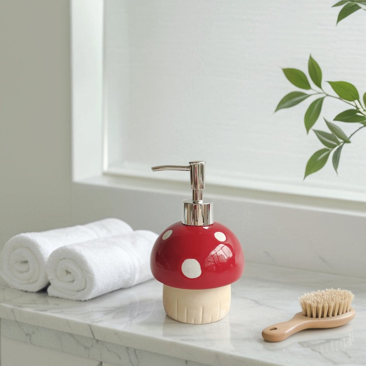 Ceramic soap dispenser with pump