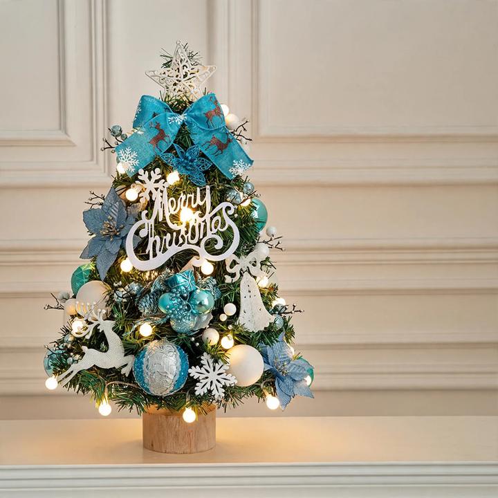 Decorative table Christmas tree with wooden stand