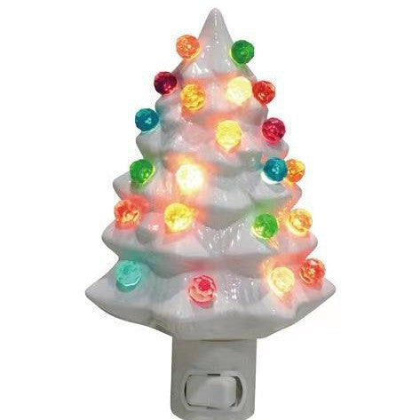 Illuminated Christmas tree figure made of resin