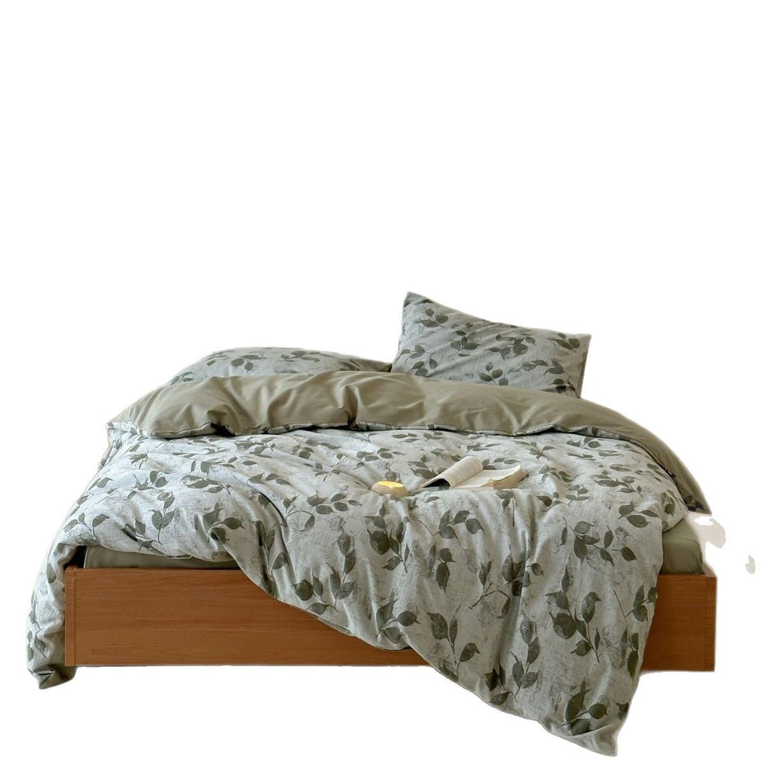 Cotton bedding set, 4-piece, floral pattern