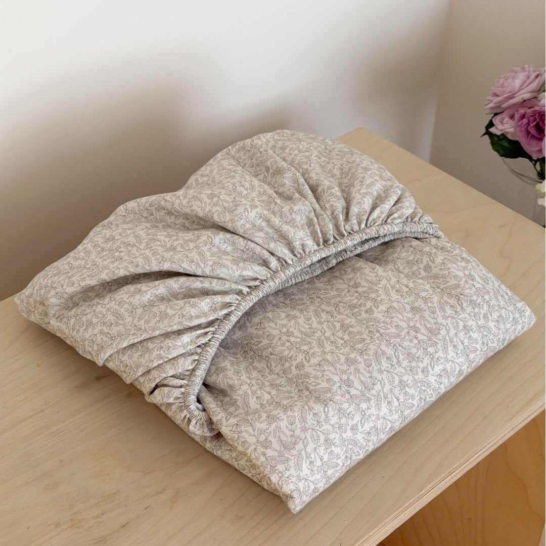 Cotton fitted sheet, double gauze, printed