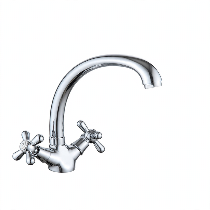 Stainless steel kitchen faucet with spray function
