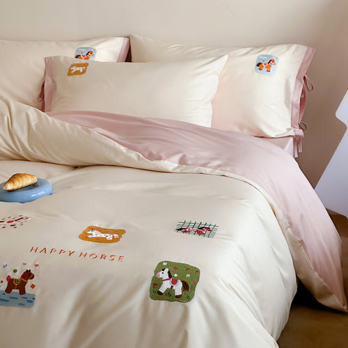 Cotton bedding set, 100S, cartoon pattern