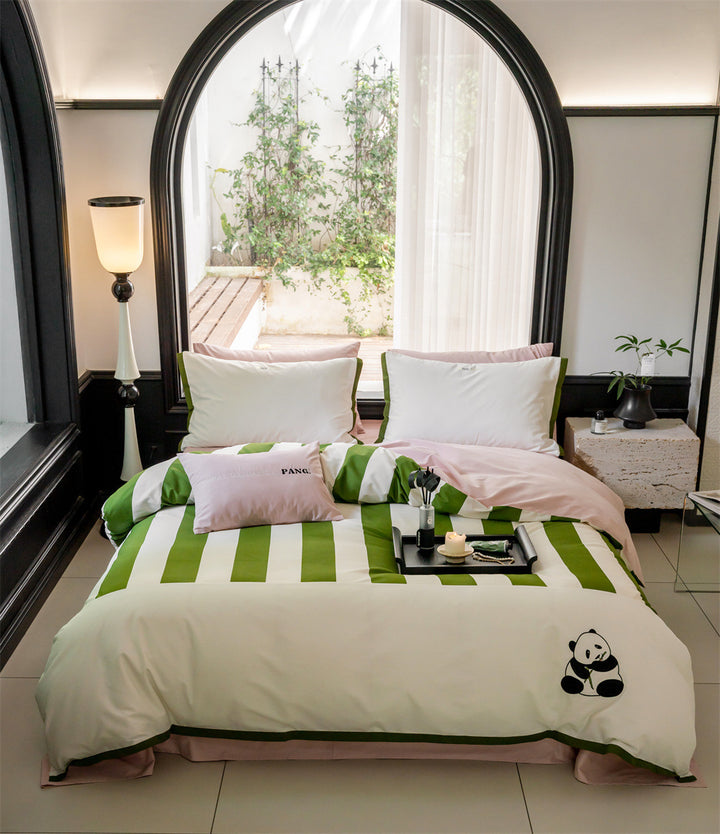 Cotton bedding set, brushed, with cartoon embroidery