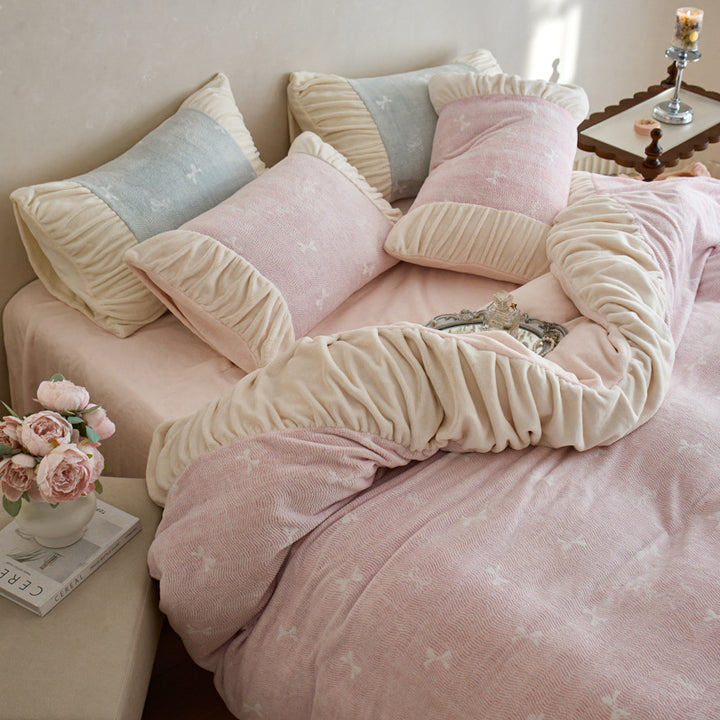 French, warm plush bedding set, 4-piece